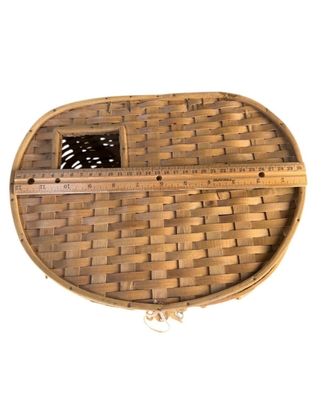 Vintage Woven Fishing Creel Basket Backpack Rustic Cabin Decor Cottagecore - Picture 11 of 16